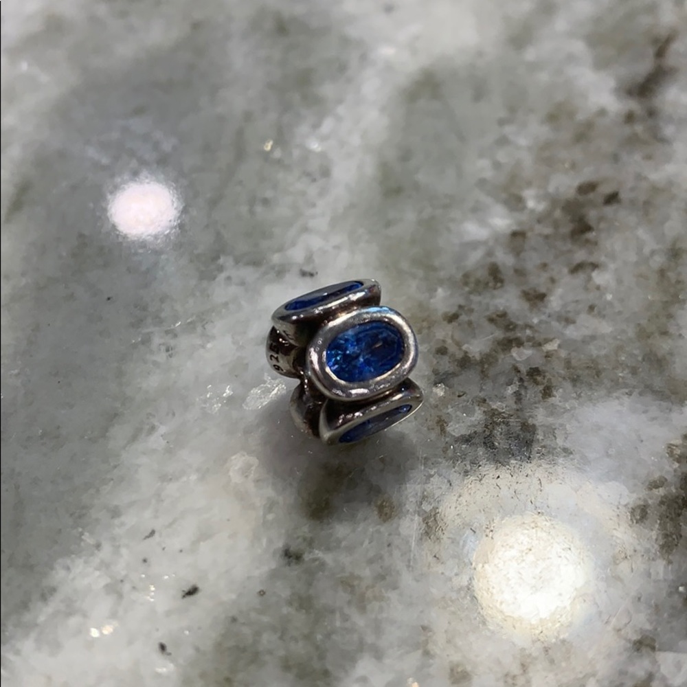Pandora Blue Gemstone Sterling Silver Charm!